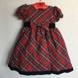 Swea pea & lilli holiday plaid dress girl 6-12M